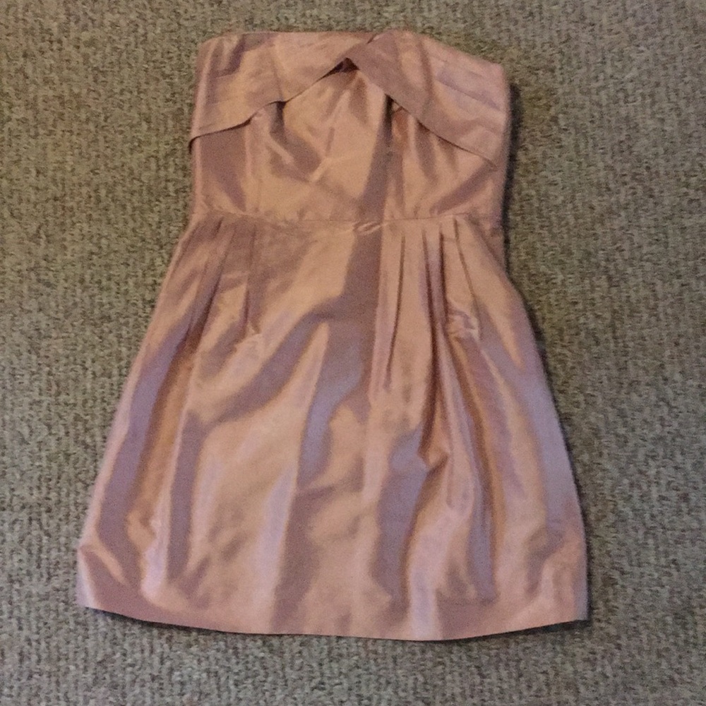 Strapless Blush Polyester Mini Dress